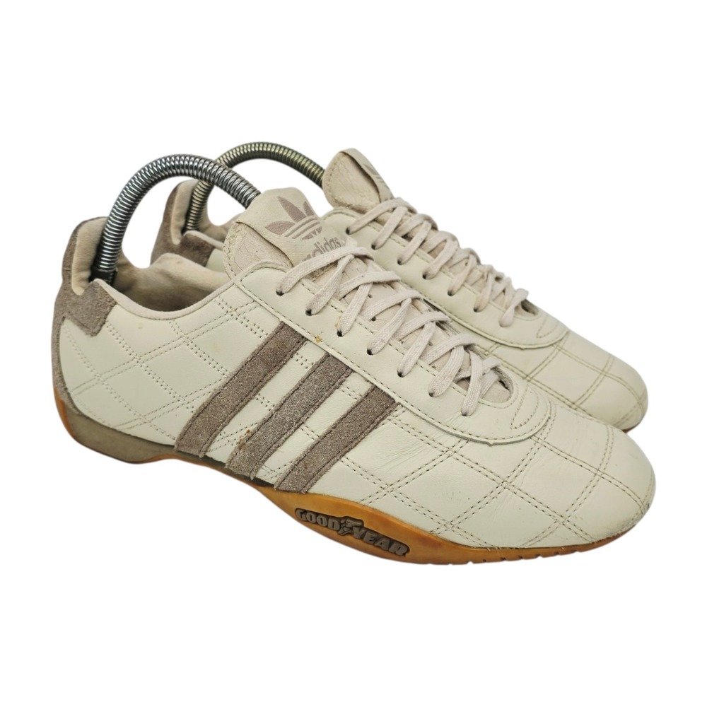 Adidas Tuscany Shoes Womens 8.5 Goodyear Racing Driving Cream Brown Quilted